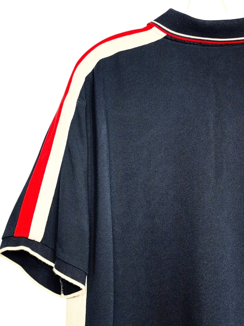 Polo Ralph Lauren Big Pony Polo Shirt 2XB Navy Red White Woven Collar Trim Logo - Picture 11 of 13